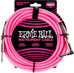 Ernie Ball 6078 Neon Pink Braided Straight Angle  , 3 