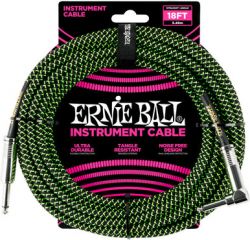 Ernie Ball 6082 Black Green Braided Straight Angle  , 5,5 