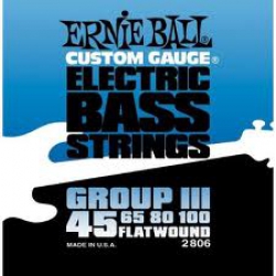 2806 Ernie Ball 2806 Flatwound Custom Gauge Semi-Flexible Electric Bass String Set (45 - 100)